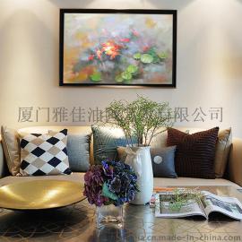 雅佳纯手绘油画九鲤图50家居装饰油画办公装饰油画室内装饰油画酒店装饰油画尺寸大小可定制内容可定制