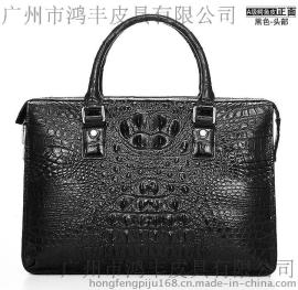 广州奢华真鳄鱼皮男包定制加工