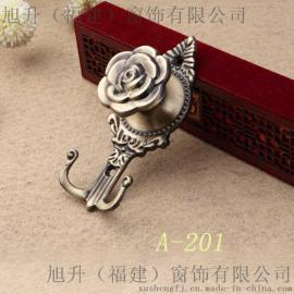 旭升五金窗饰窗帘配件窗帘绑带挂球挂钩墙钩壁钩玫瑰花金属钩