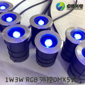 厂家直销 3W RGB全不锈钢地埋灯 广场公园埋地灯水下灯外控IP68
