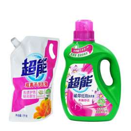 供应福州超能洗衣液植翠低泡鲜艳亮丽1kg/袋装正品
