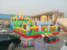 海底世界海绵宝宝儿童充气城堡充气攀岩大滑梯价格
