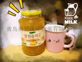 青岛进口蜂蜜柚子茶清关，青岛进口食品报关行