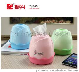 振兴ZT2334玫瑰花纸巾筒/花型纸巾盒/塑料抽纸筒/赠品促销品定制