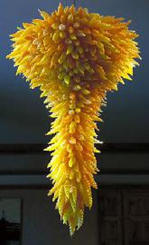 黄色吹制玻璃牛角管灯饰设计chihuly灯饰