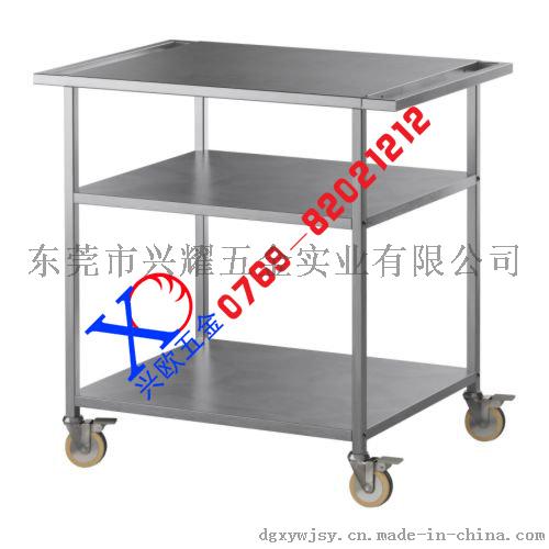 不锈钢双层推车定制医疗仪器小推车静音移动工作车周转轮工厂定做