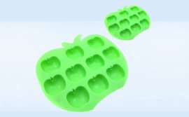 苹果冰格模具，硅胶冰格模具apple  Ice Cube Tray