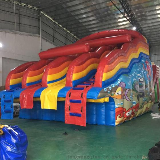 厂家直销新款儿童乐园设备海洋世界充气滑梯淘气堡城堡蹦床游艺设施运动户外
