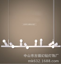 现代简约白色铁艺小鸟餐吊灯 个性创意灯饰餐桌吧台服装店led灯具