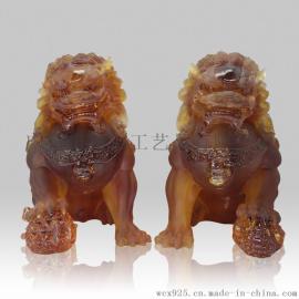琉璃狮子摆件，古法琉璃狮子工艺品，琉璃对狮摆件，银行狮子纪念品，狮子印章礼品，广州琉璃纪念品礼品，琉璃老虎工艺品
