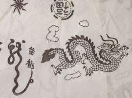 特殊LOGO和花形单面印花交叉水刺无纺布卷材