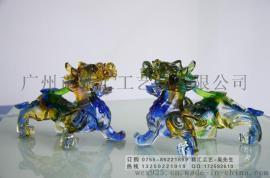 琉璃貔貅工艺品，琉璃招财貔貅摆件，琉璃风水摆件工艺，广州琉璃礼品制作