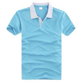 南沙区夏季翻领撞色T恤衫定制，夏季工作服定制