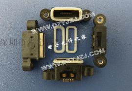 MICRO USB AB口5P带防水胶圈SMT正面带双螺丝HYC131-USBD05-117