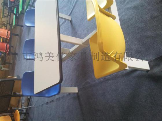 塑钢员工餐桌椅，工厂饭堂塑钢餐桌椅广东鸿美佳厂家销售
