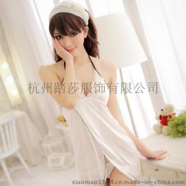 白色前开叉内衣 性感睡衣 制服诱惑　新款睡衣　