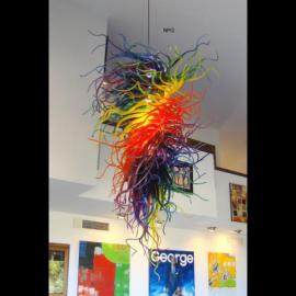 彩虹色造型玻璃管吊灯chihuly吹玻灯饰