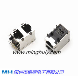 RJ45插座2x1 双层带灯