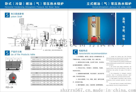 上海中睿宾馆取暖洗浴用CLHS常压热水锅炉