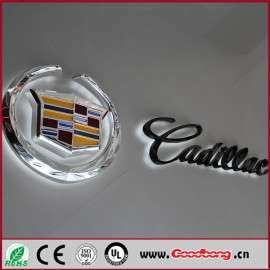 凯迪拉克旗舰汽车展厅大型LOGO 不锈钢异形发光车标 防水ABS汽车标志 现货有售 欲购从速