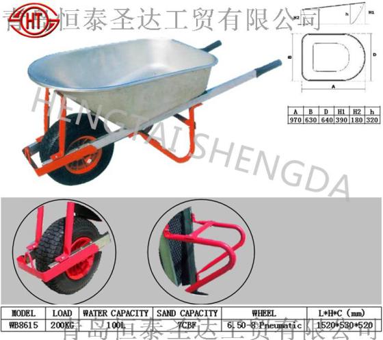 WB8615 镀锌大型欧美款 独轮手推车 厂家直销