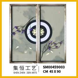 集恒实物画立体画手工画水墨中式高级会所样板房必备星级酒店挂画SM00459003