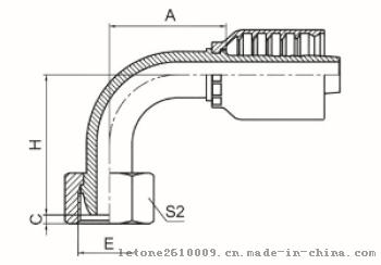 90°公制内螺纹24°球面轻系列产品描述 代  号 PART NO.螺纹E胶 管 HOSE BORE管子外径尺寸 DIMENSIONS 编织 BRAID