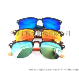 高品质复古潮流太阳镜 半框墨镜 男女士TR90材质太阳眼镜 批发