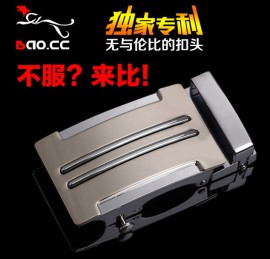 喜来豹专利男士高档激光镭射合金自动扣 【专业皮带扣头厂家直销】批发定制