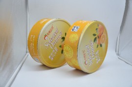 新款食品铁盒包装 铁盒厂家定制圆形甜橙马口铁盒包装