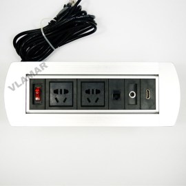 VLAMAR 手动翻转桌面插座 VS-X01多媒体会议信息插座
