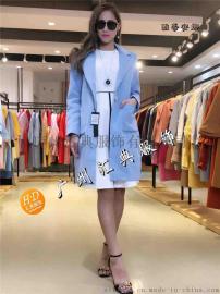 汇典时尚高端大气呢大衣欧洲站风格品牌女装折扣店货源批发