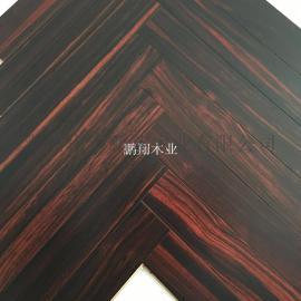 供应鹏翔黑檀多层人字拼地板