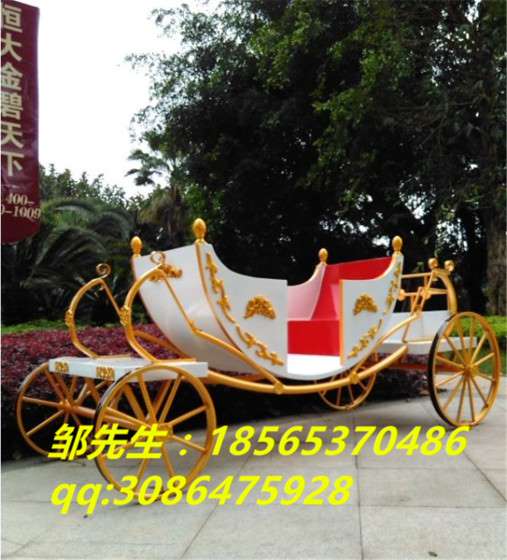 玻璃钢马车景观雕塑-供应树脂婚纱马车户外园林定制
