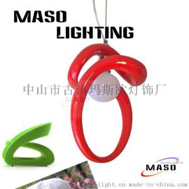 玛斯欧MASO小S条形简约现代树脂石膏吊灯MS-P1054光源推荐选用G90球泡