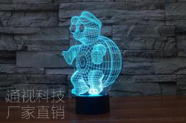 3D视觉立体灯乌龟触摸小夜灯 朋友生日礼物 创意个性LED装饰灯