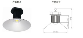 郑州高品质防水性超大功率集成COB普瑞芯片LED工厂灯户外景观照明灯批发特价优惠中（AC-50W）