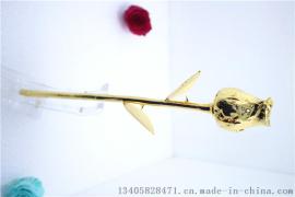 黛雅真玫瑰花镀金-外贸款定制-24K镀金玫瑰花 土豪金 全镀金（花苞）厂家批发