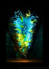 chihuly艺术玻璃吹制灯饰，多彩玻璃灯饰