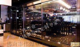 深圳五星级酒店特级奢华不锈钢黑钛封油不锈钢酒柜