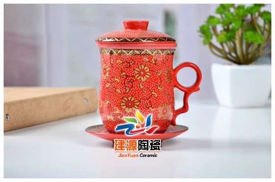 礼品陶瓷茶杯 婚庆礼品定做陶瓷茶杯