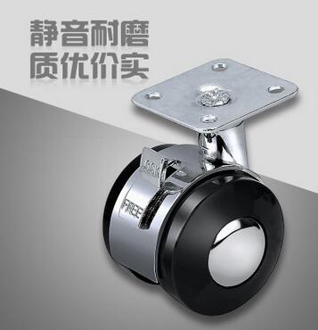 厂家供应 脚轮 2寸脚轮锌合金平板带刹车 全向轮 家具脚轮CC-0304