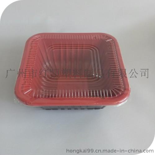 环保餐盒, 红黑塑料打包盒