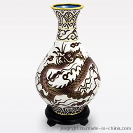 京锐景泰蓝10寸玉壶春祥龙瓶