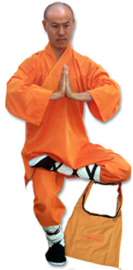 少林武术服装 太极服 武僧服装橘色袜子绑带腰带装冬装棉麻