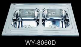 WY-8060S 80*60CM俄罗斯双盆不锈钢水槽