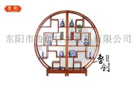 二合一圆形博古架定做红木家具价格、东阳木雕图片、成套家具价格