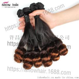 许昌爱秀真人发工厂直销巴西100%真人发假发发帘 Funmi Hair上直下loose T1B/4