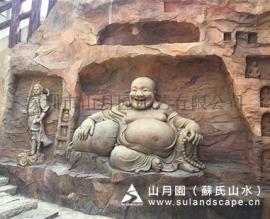 苏氏山水（山月园）—，GRC假山瀑布