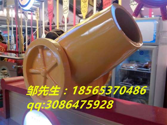 玻璃钢卡通雕塑摆设 深圳树脂大炮模型商场美陈雕像摆设定制